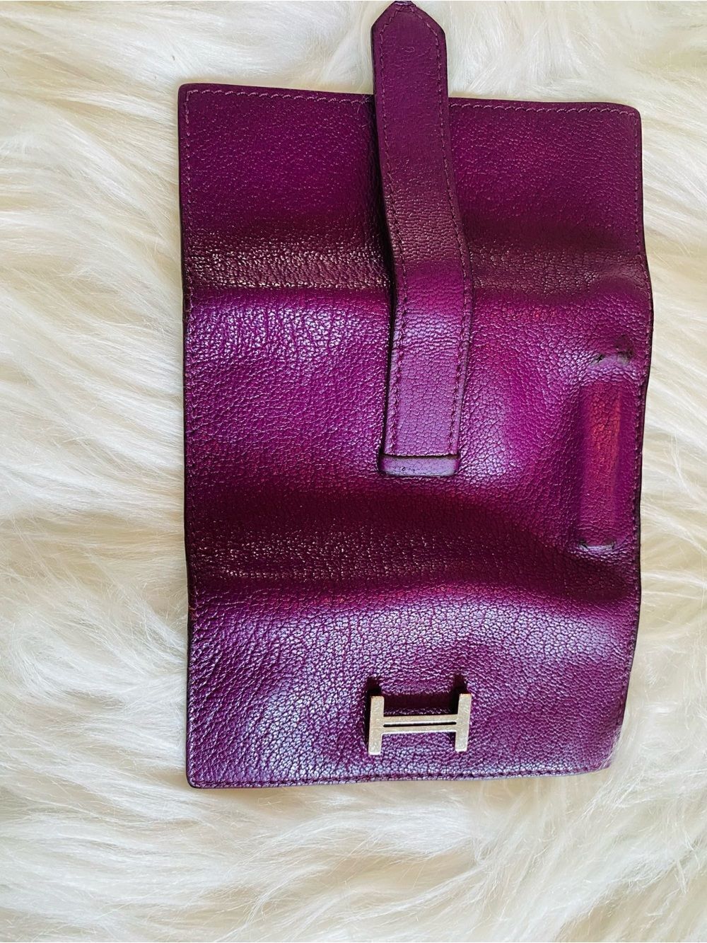 🛍️Hermès Béarn Authentic Plum Leather Key Holder with Box - Picture 10 of 17